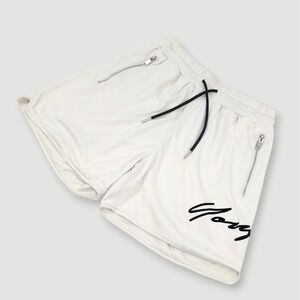 YoungLA 115 Signature Shorts Mens Large 5" Inseam White Mesh Workout Training